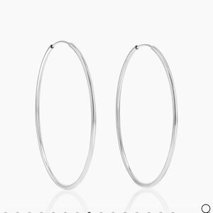 Endless Gold Hoop Earrings-12mm White Gold BabyGold